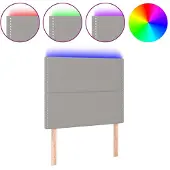 vidaXL Hoofdbord LED 90x5x118/128 cm stof lichtgrijs