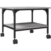 vidaXL - Printerkastje - 2-laags - 50x40x38 - cm - bewerkt - hout - grijs - sonoma