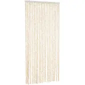 vidaXL Vliegenhor met beige en witte kleur, 100x230 cm, chenille