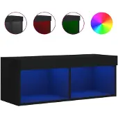 vidaXL Tv-meubel met LED-verlichting 80x30x30 cm zwart