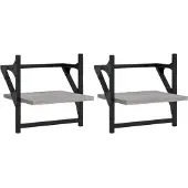 vidaXL Wandschappen met stangen 2 st 30x25x30 cm grijs sonoma eiken