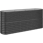 vidaXL Plantenbak 152x40x68 cm gegalvaniseerd staal antracietkleurig