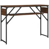vidaXL Wandtafel met schap 105x30x75 cm bewerkt hout bruin eikenkleur