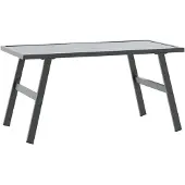 vidaXL Tuintafel, zwart, 90x45x35 cm, staal met poedercoating