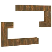 vidaXL Tv-wandmeubel bewerkt hout gerookt eikenkleurig