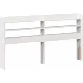 vidaXL Hoofdbord met schappen 160 cm massief grenenhout wit