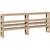 vidaXL Hoofdbord met schappen 180 cm massief grenenhout