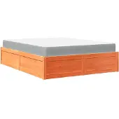 vidaXL Bed met matras massief grenenhout wasbruin 160x200 cm
