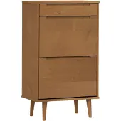 vidaXL Schoenenkast MOLDE 59,5x35x103 cm massief grenenhout bruin