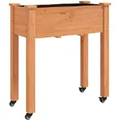 vidaXL Plantenbak op wieltjes 71x37x80 cm massief vurenhout