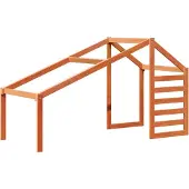 vidaXL Kinderbedhuisje 198x87x113 cm massief grenenhout wasbruin