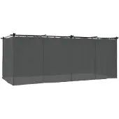vidaXL Paviljoen met gordijnen, antraciet, 6x3 meter, staal
