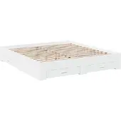 vidaXL Bedframe met lades bewerkt hout wit 200x200 cm