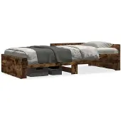 vidaXL Bedframe zonder matras hout gerookt eikenkleurig 90x190 cm
