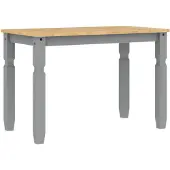 vidaXL Eettafel Corona 112x60x75 cm massief grenenhout grijs