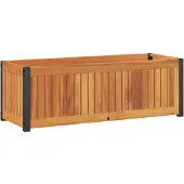 vidaXL Plantenbak 80x30x27,5 cm massief acaciahout en staal
