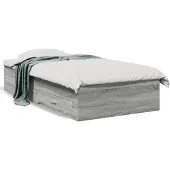vidaXL Bedframe met lades bewerkt hout grijs sonoma eiken 90x190 cm