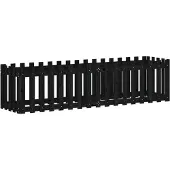 vidaXL Plantenbak verhoogd hekontwerp 200x50x50 cm grenenhout zwart