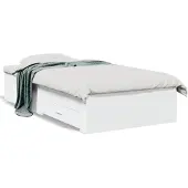 vidaXL Bedframe met lades bewerkt hout wit 90x190 cm