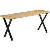 vidaXL Bankje met natuurlijke rand 105 cm massief mangohout