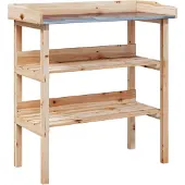 vidaXL Plantentafel met schappen 78x38x82,5 cm massief vurenhout