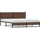 vidaXL Bedframe zonder matras metaal bruin eikenkleur 180x200 cm