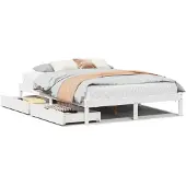 vidaXL Bedframe zonder matras massief grenenhout wit 120x200 cm