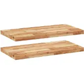 vidaXL Wandschappen 2 st zwevend olieafwerking 100x40x4 cm acaciahout