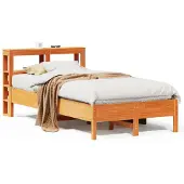 vidaXL Bedframe zonder matras massief grenenhout wasbruin 100x200 cm