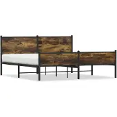 vidaXL Bedframe zonder matras metaal gerookt eikenkleurig 160x200 cm