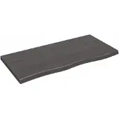vidaXL Tafelblad 100x50x(2-4)cm behandeld eikenhout donkerbruin