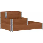 vidaXL Verhoogde plantenbak 3-laags 120x80 cm massief grenenhout bruin
