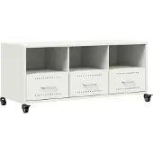 vidaXL Tv-meubel 100,5x39x43,5 cm staal wit