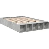 vidaXL Bedframe bewerkt hout betongrijs 160x200 cm