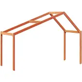 vidaXL Kinderbedhuisje 213x85,5x144,5 cm massief grenenhout wasbruin