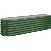 vidaXL Plantenbak 152x40x36 cm gegalvaniseerd staal groen