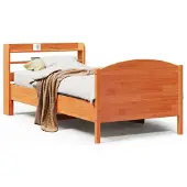 vidaXL Bedframe zonder matras massief grenenhout wasbruin 100x200 cm