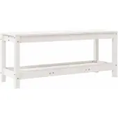vidaXL Tuinbank, wit, 108x35x45 cm, massief hout, grenenhout