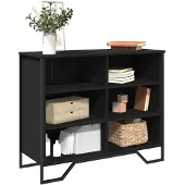 vidaXL Dressoir 91x35,5x74,5 cm bewerkt hout zwart