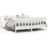 vidaXL Bedframe zonder matras massief grenenhout wit 180x200 cm