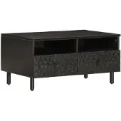 vidaXL Salontafel 80x54x40 cm massief mangohout zwart