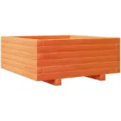 vidaXL Plantenbak 60x60x26,5 cm massief grenenhout wasbruin