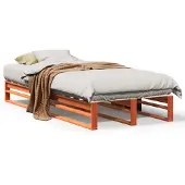 vidaXL Bedframe zonder matras massief grenenhout wasbruin 90x200 cm