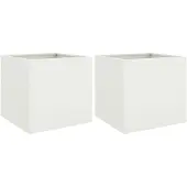 vidaXL Plantenbakken 2 st 49x47x46 cm staal wit