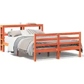 vidaXL Bedframe zonder matras massief grenenhout wasbruin 150x200 cm