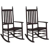 vidaXL Schommelstoelen met gebogen zitting 2 st populierenhout bruin