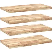 vidaXL Wandschappen 4 st zwevend 60x40x4 cm onbehandeld acaciahout