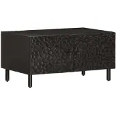vidaXL Salontafel 80x50x40 cm massief mangohout zwart