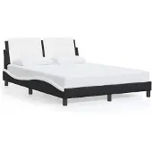vidaXL Bedframe zonder matras "Zadar" kunstleer zwart en wit 140x200 cm