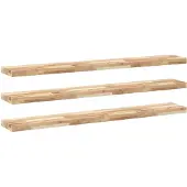 vidaXL Wandschappen 3 st zwevend 160x20x4 cm onbehandeld acaciahout